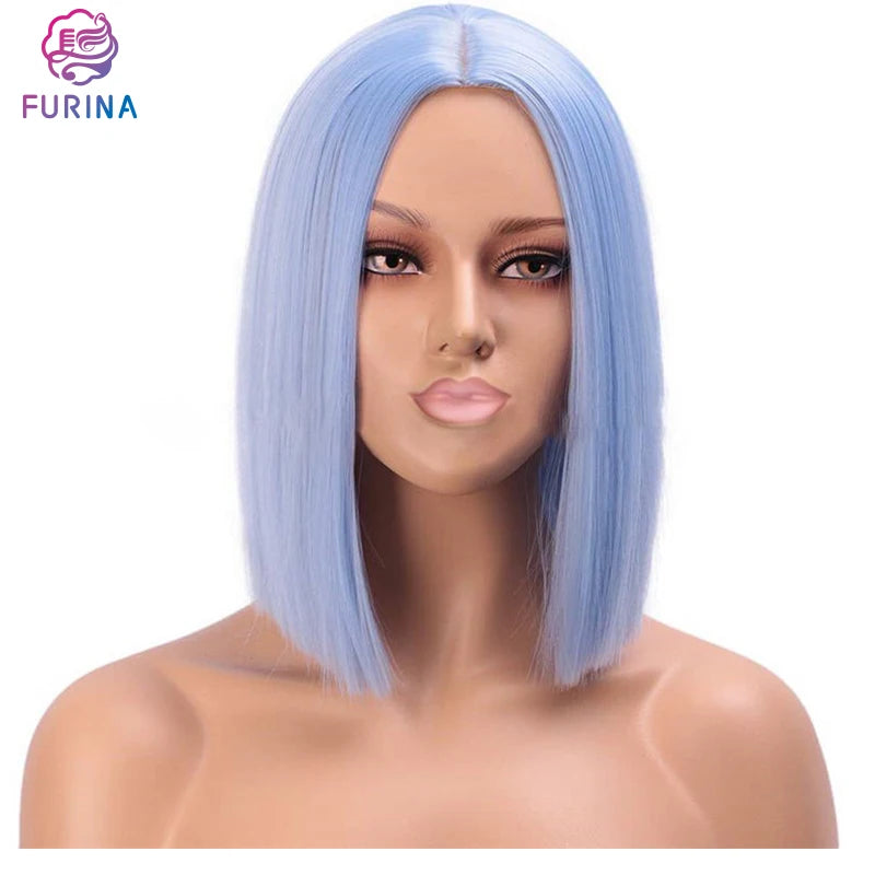 Soft Smooth Hair Machine Mad Beautiful Colors High Quality Synthetic Lace Frontal Wigs for Women