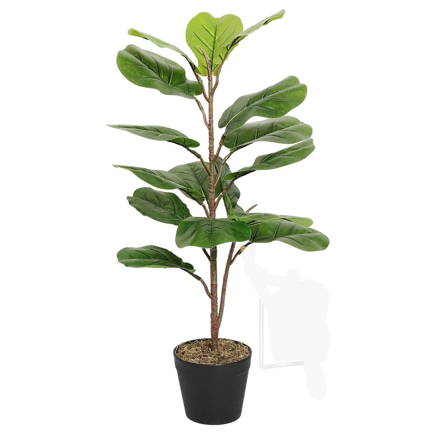 Factory Cheap Price 75CM Tall Small Faux Plant Artificial Fiddle Leaf Fig Tree With Preserved Moss for House Patio Backyard