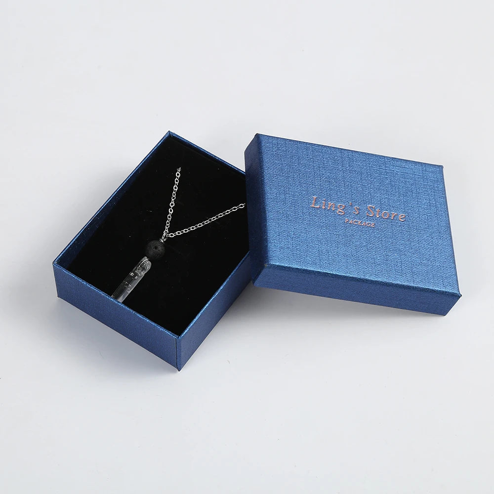 7*9*3cm Luxury Dark Blue Custom Jewelry Box Shiny Necklace Ring Cardboard Packaging with Velvet Foam Insert for Storing Items