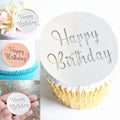 5PCS/SET 4g Mirror Acrylic plaques Engraving happy birthday Cupcakes Inserting Flags Baking Biscuit Decorations