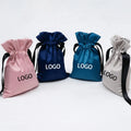 Custom Size Logo Printing Small Drawstring Pouch Luxury Gift Cosmetic Package Satin Drawstring Bag