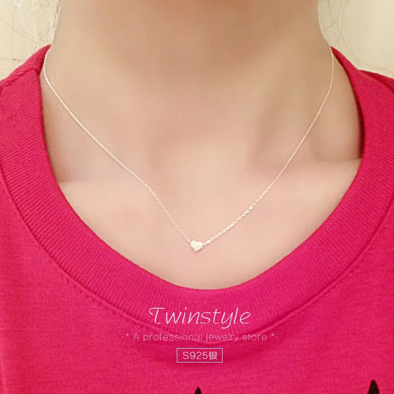 S925 Sterling Silver Necklace Wholesale Simple Fresh and Careful Sterling Silver Necklace Korean Fashion Silver Jewelry