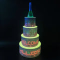 Starshining OEM 4 Tiers Champagne Display Racks VIP LED Bottle Presenter Happy Birthday LED Cake for Night Club bar Party Lounge