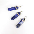 Natural Sodalite Gemstone Pendant Necklace Healing Crystal Quartz Hexagonal Pointed Reiki Chakra Pendant 8*32mm Wholesale