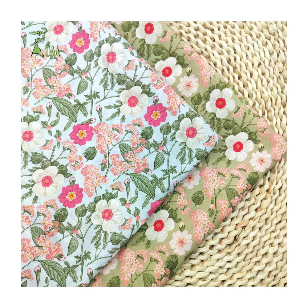 Low MOQ Lightweight Stain Resistant Girls & Boys Vivid Small Floral Patterns Printed 100% Cotton Woven Fabric for Clothing