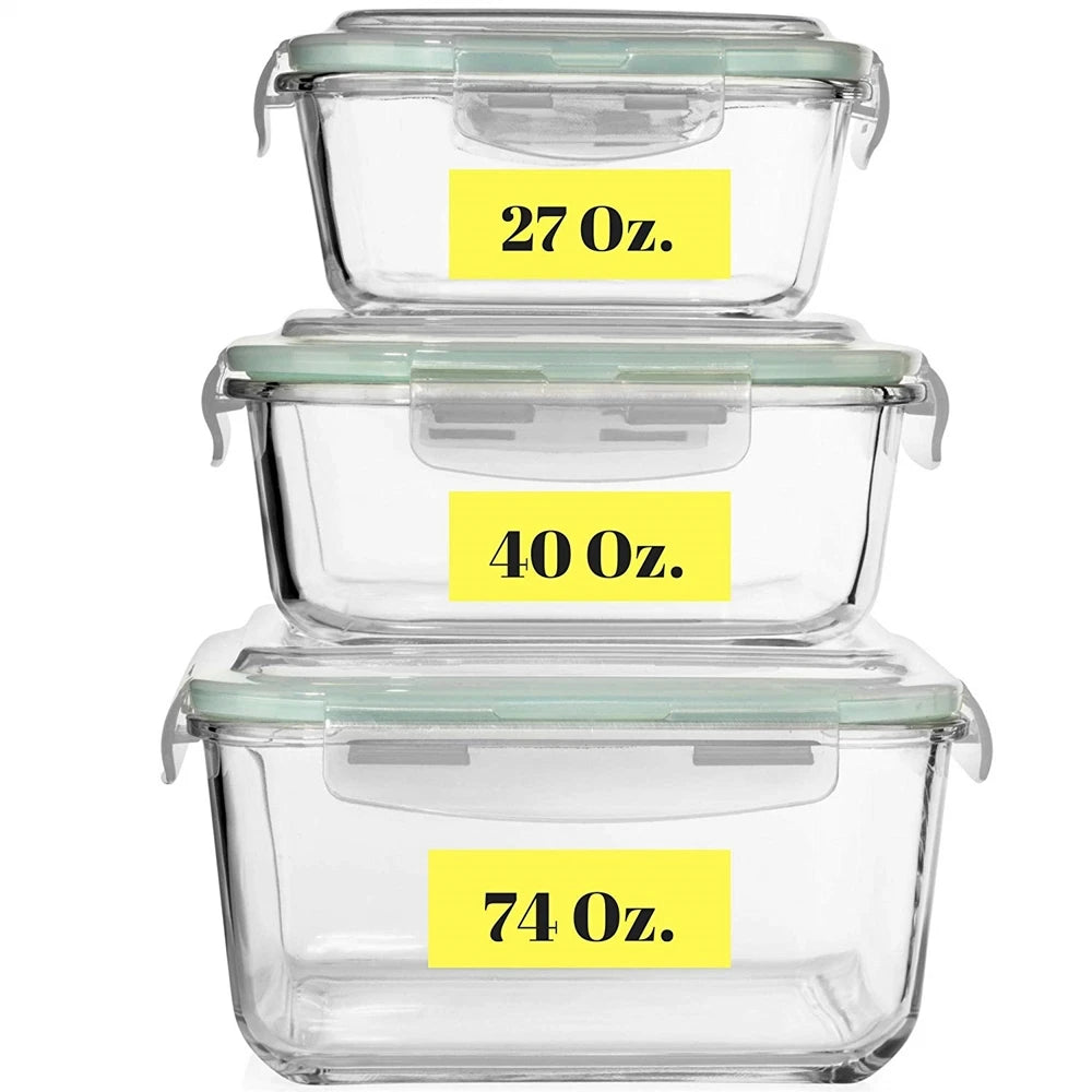 Factory Price Set in Heat Hesited High Borosilicate Glass Food Storage Container