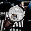 Aesop 2025 Father Day Gift Tourbillon Mechanical Watch Steel Band Strap Roman Number Tourbillon Mechanical Watch Luminous