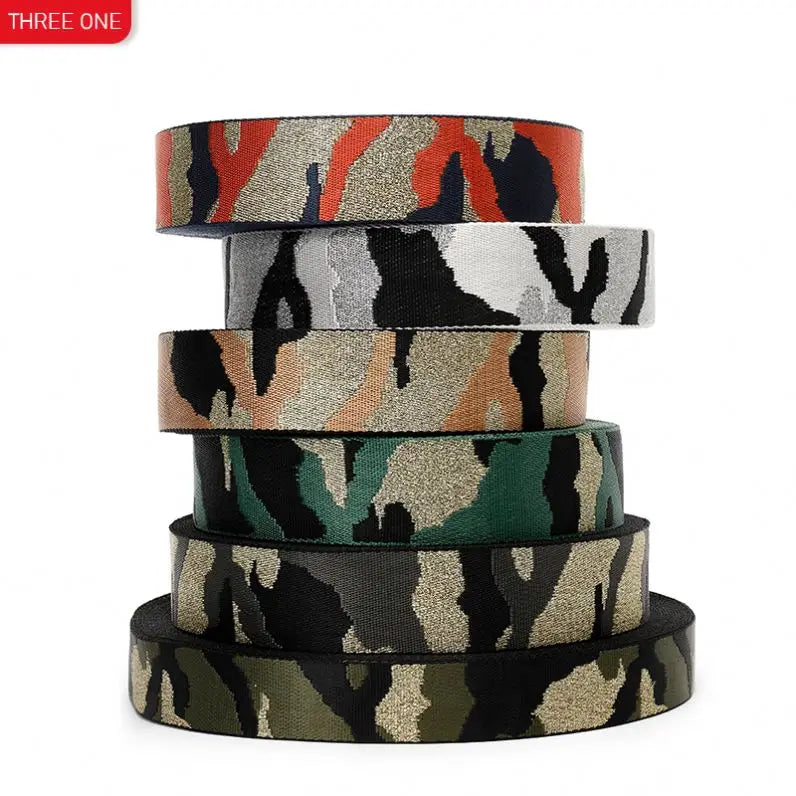 5.0cm Sustainable Imitation Nylon Jacquard Woven Belt Camouflage Shoulder Strap for Clothing Bag Case 50mm Width Webbing Strap