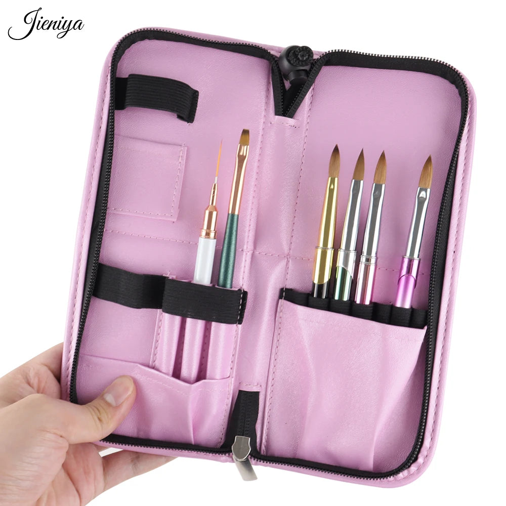 Jieniya Wholesale Nail Supplies Manicure Set Nail Art Storage Bag Nail Art Painting Tools Kit pink Storage Bag