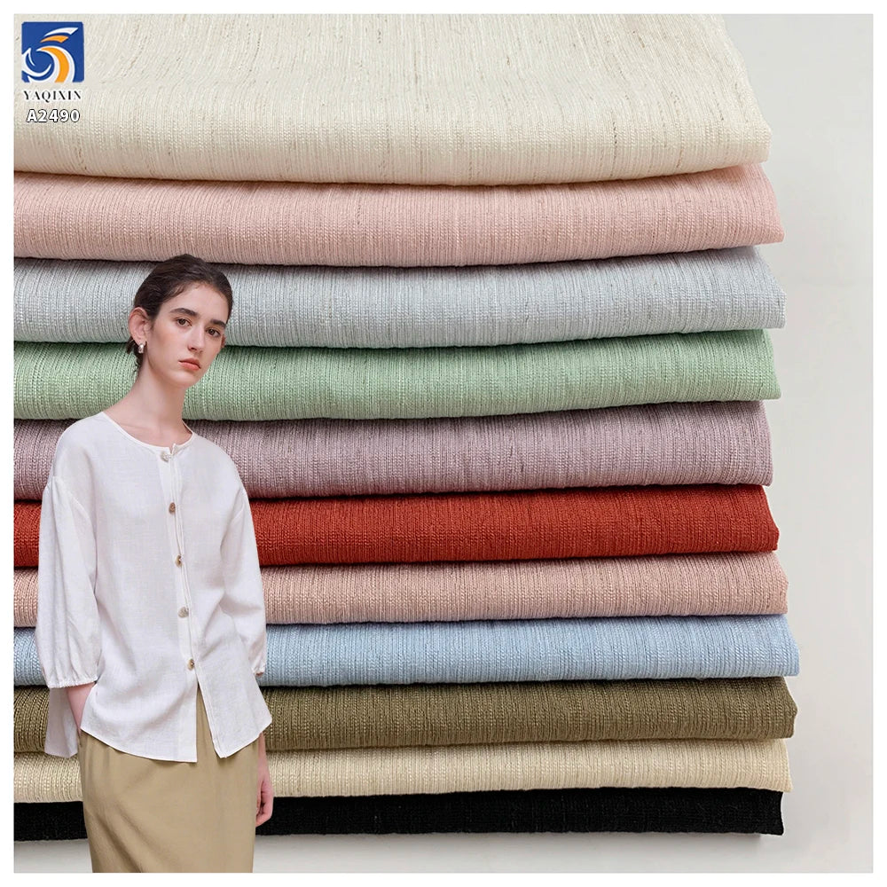 A2490 20% Nylon 76% Rayon 4% Linen 105g Woven Plain Color Premium Lightweight Linen Fabric for Clothing MegaBDM