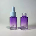 Cosmetic Packaging Manufacture Hot Sale Gradient Color Serum Oil Bottle Double Color Glass Essential Oil Dropper Bottle