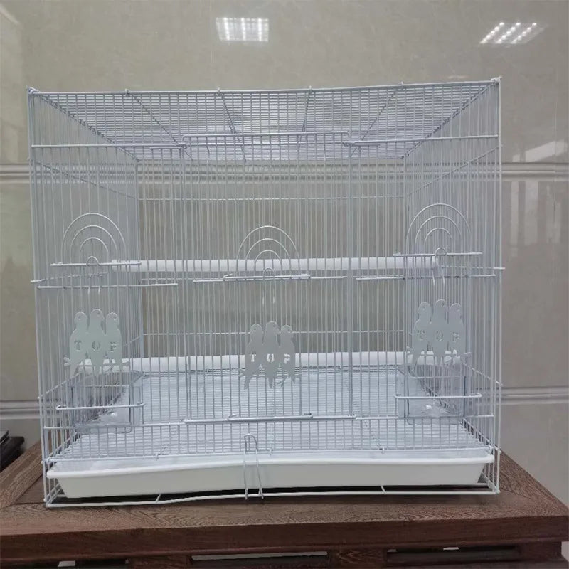 Handmade Wire Iron Black Metal Wire open Roof canary Breeding Cage bird Cage Tray bird Cage Large