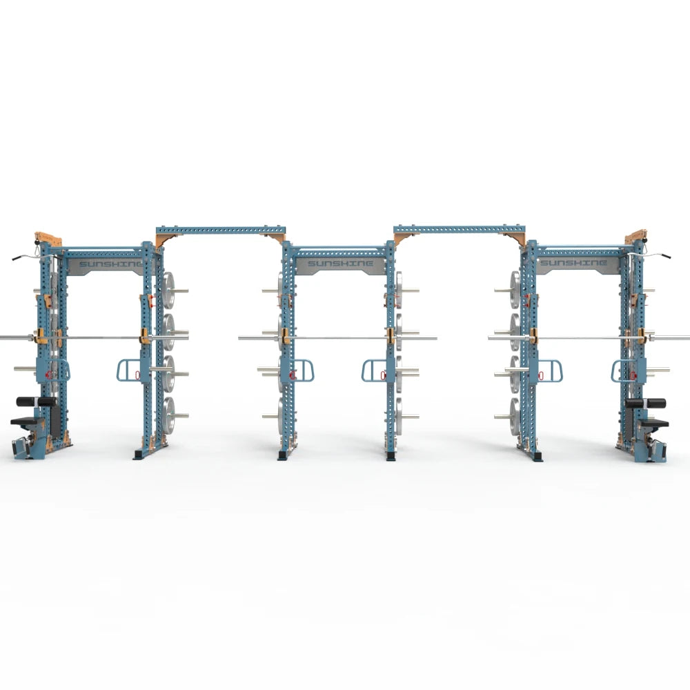 Comprehensive Steel Powerlifting Squat Rig Multi-Function Gym Equipment with Cable Crossover for Effective Cross Training
