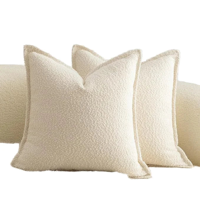 Modern Minimalist Woven Anti-static Floral Pattern Square Pillow Cover Lamb Fleece Removable Washable Bedside Backrest Sofa