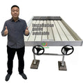 Rolling Movable Hydroponic Abs Ebb 4*8 Flood Tables and Flow Trays Rolling Double Layer 5x5 4x12 for Lattuce Grow System Sale