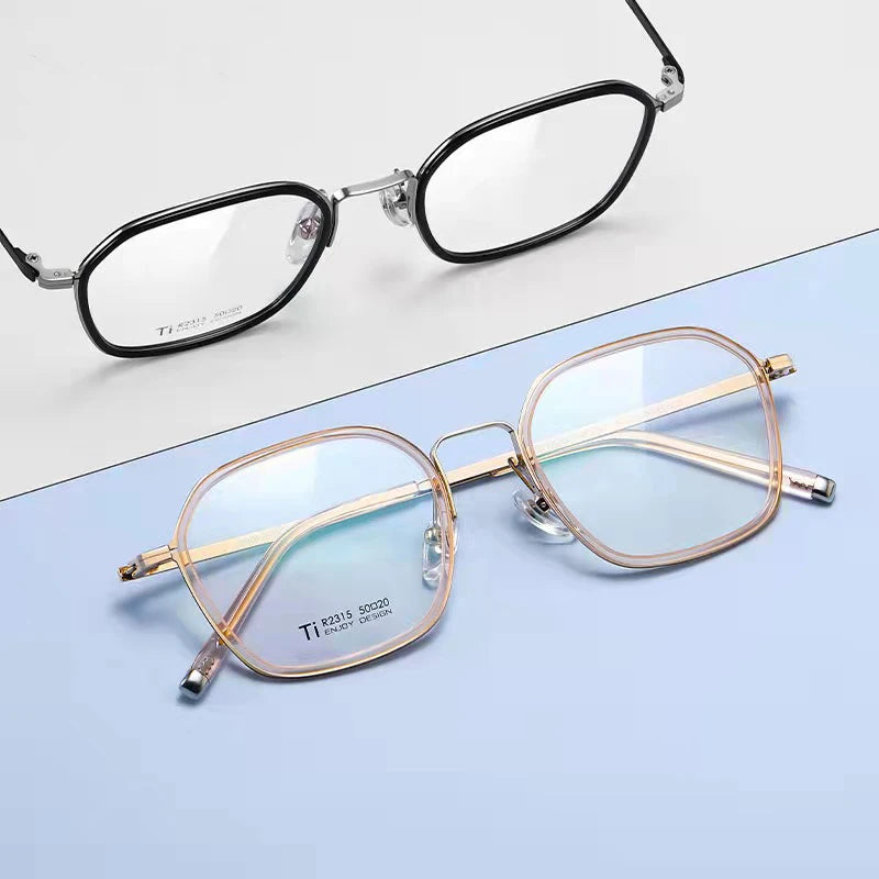 Oversized Square Titanium Prescription Rimless Eye Glasses Frames Spectacle Custom Optical Glasses 2022 Newest