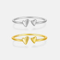 FUAMAY Fashion 925 Sterling Silver 18K Gold Plated Ring Minimalist Plain Heart Ring