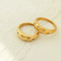 Dropshipping Fashion High Quality Women Diamond Zircon Stainless Ring Gold Plated Anillos De Oro