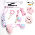 9-Pack Funny Interactive Pet Molar Toy Set Tooth Cleaning Cotton Rope TPR for Dog Bite Resistant and Playing