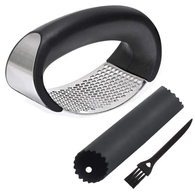 Stainless Steel Garlic Presser Garlic Press Rocker Mincer Garlic Crusher Wide Handle Innovative Chopper Crusher Grinder