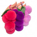 Pompom Grape Keychain Cute Fluffy Plush Grape Keychains Women Girl Bags Keyrings Cars Key Ring Gift Charming Handbag Decoration