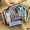 Colorful Woven Braided Fabric Watch Bands 20mm Replacement Striped Bracelet Adjustable Nylon Single Pass Watch Strap Promotion