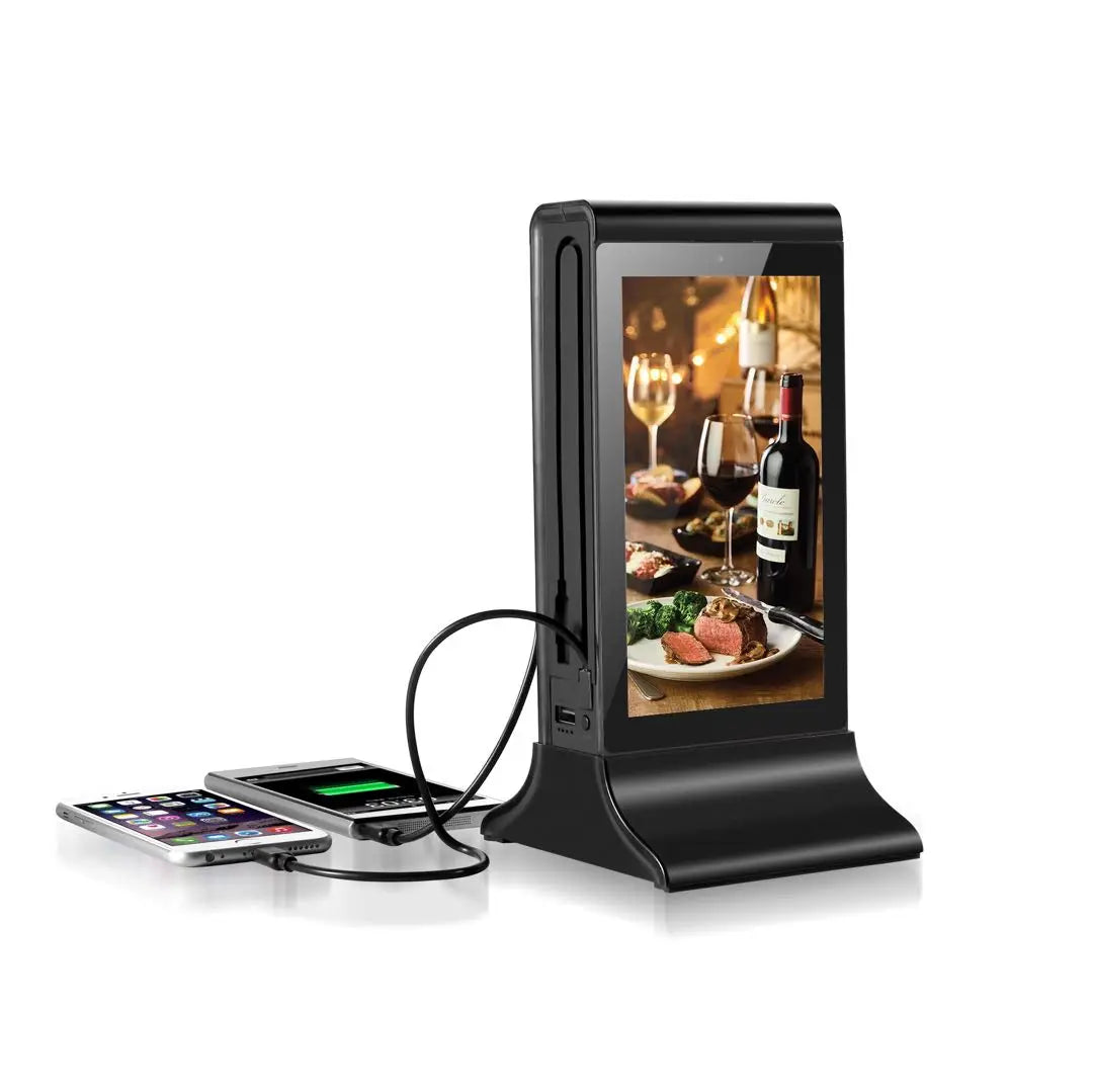 Hot- Selling Restaurant Digital Menu Table Top  Double 7 Inch WiFi Table Advertising Screen Player Advertising Equipment