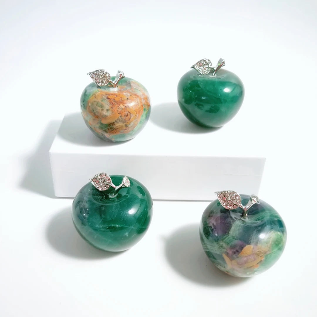 Huiying Popular Style Wholesale Natural Polished Gemstone Crystal Apple For Gift Crafts