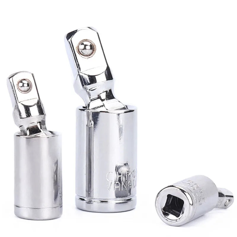 1/4" 3/8" 1/2" Universal Joint Set Ratchet Angle Extension Bar Socket Adapter
