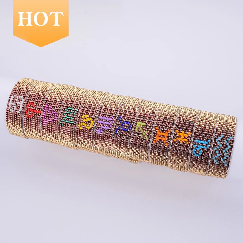 Handmade Natural Stone Miyuki Seed Beaded Bracelets Bangles Bohemian Style Women's Fashion Jewelry Wholesale ODM Supply Gift