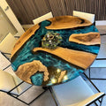 Hot Selling Epoxy Resin River Home Decor Dining Tables Wood Coffee Table Round Epoxy Resin Tables