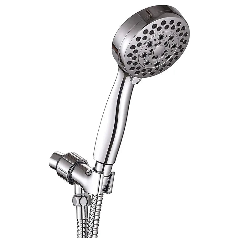 5 Settings Rainfall Handheld Shower Head Kit with Hose and Adjustable Holder Chrome Finish High Pressure Water Saving Showerhead