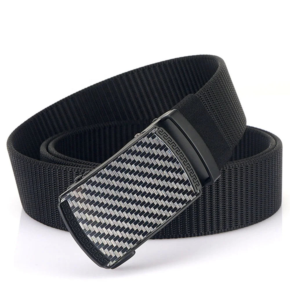 TUSHI Customizable Men's Business Belt New Adjustable Zinc Alloy Automatic Buckle Outdoor Nylon Fabric Direct Factory Supply