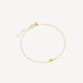 Titanium Steel 12 Birthstone Simple Bracelets for Girls 18k Gold Filled Colored Zircon Bracelet Women Jewelry
