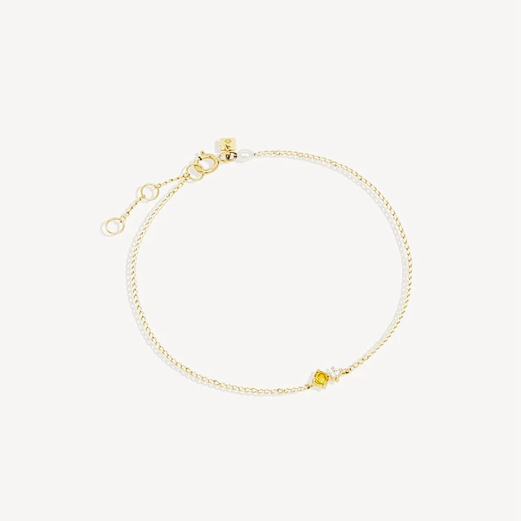 Titanium Steel 12 Birthstone Simple Bracelets for Girls 18k Gold Filled Colored Zircon Bracelet Women Jewelry