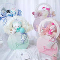 Portable Die Cut Circular Handle Flower Packaging Paper Box Elegant Wedding or Valentine Flower Arrangement for Promotions