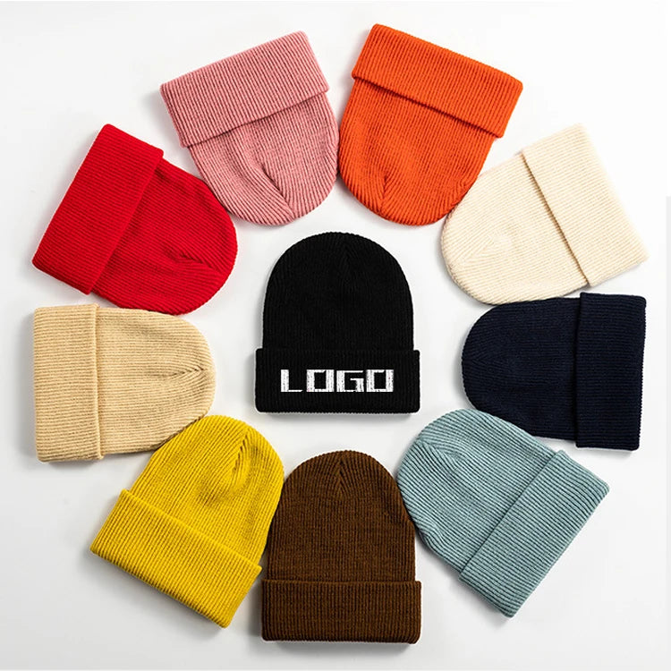 Wholesale Woman Cheap Fashion Beanie Winter Hats Knitted Cap Winter Plain Women'S Knitted Beanie Hats