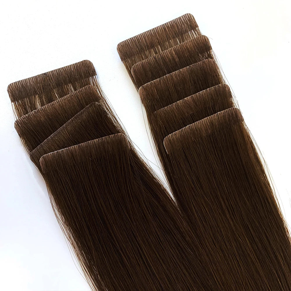 Wholesale Remy European Human Hair Extensions Invisible Tape-In Seamless Injection Double Drawn Single Weft Customizable Hair 1