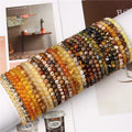 6 mm Natural Red Agat Yellow Motto Stone Beads Bracelet  for Women Men