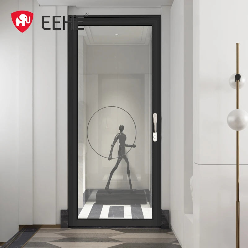 Laminated Glass Aluminum Swing Door Double Tempered Glass Casement Bathroom Door Soundproof Door
