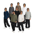 Wholesale No Label Tshirt Cotton Streetwear Long Sleeve Cotton t Shirt Oversized Unisex 225 Gsm T-shirts for Men  Cotton