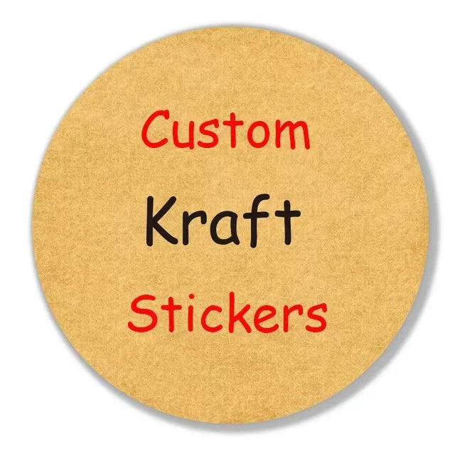 Factory Wholesale Roll Kraft Paper Round Label Sticker Direct Order Message to Provide Design Drawings Customized Logo100pcs