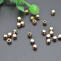 Gold Plating Metal Cut Polygon Spacer Bead Diy Jewelry Accessories
