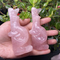 Wholesale Price Natural Healing Quartz Gemstone Rose Quartz  Crystal Mermaid Sculpture Carving for Home Decoration