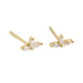 Popular 925 Sliver Sterling Full Zircon Flower Gold Plated Jewelry Stud Earring for Women