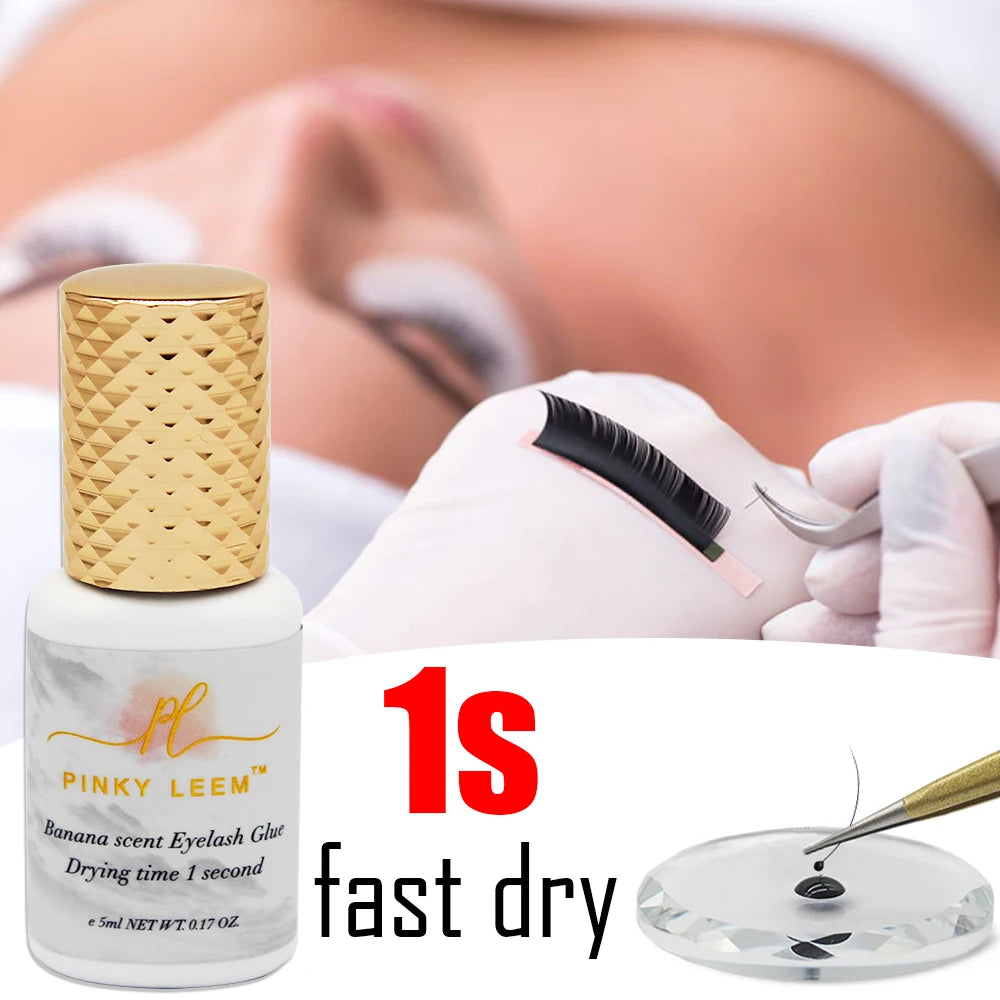 Pinky Leem Banana Scent Lash Glue Made in Korea Fast Drying Eyelash Glue Private Label Eyelash Extension Glue Eyelash Adhesive