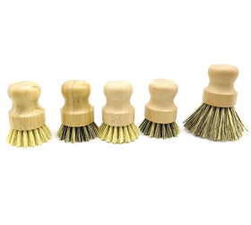 Palm Pot Dish Brush- Eco Friendly Bamboo wooden Mini Durable Scrub for Kitchen Cleaning