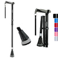 Rehand Aluminum Folding Cane with Adjustable Height (78-96cm) Black for Hiking & Camping