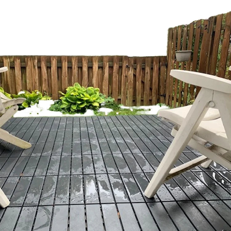 Modern Indoor/Outdoor Interlocking Plastic Decking Easy-to-Install Waterproof Flooring for Balcony & Backyard Smooth Design