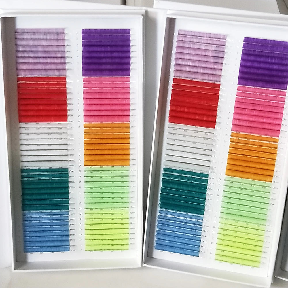 Wholesale Color Eyelash Extension Custom Eyelash Tray  0.03mm Brown Lashes  Supplies Colorful Lash Trays